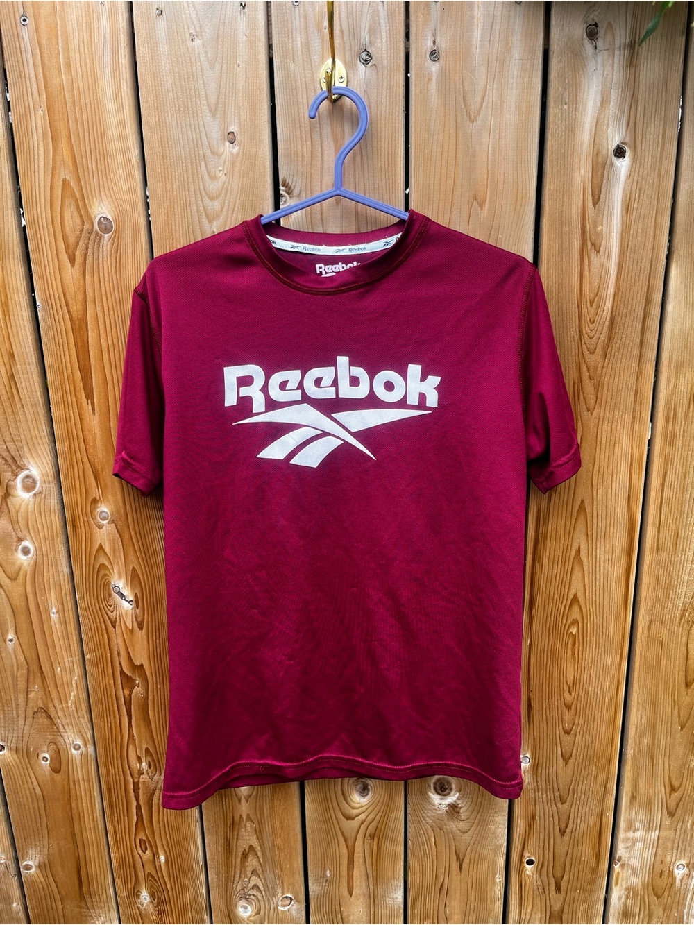 Reebok Men's Burgundy Short-Sleeve Logo Tee